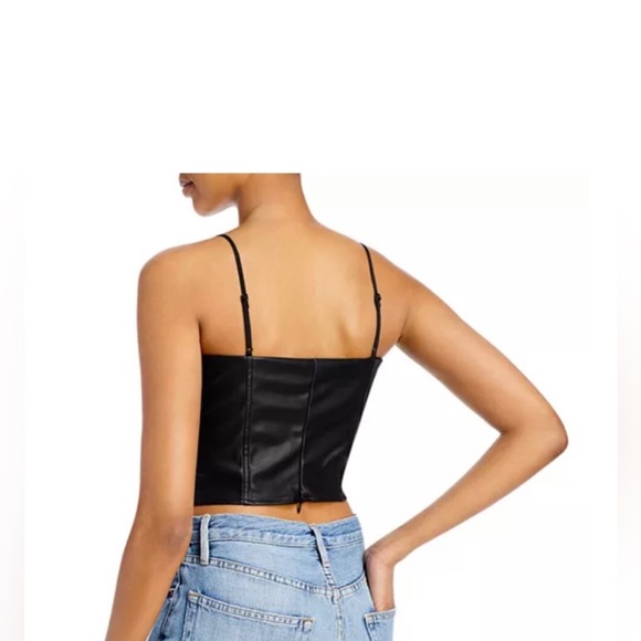 LUCY PARIS black faux leather bustier crop tank top w/spaghetti strap NEW RE$69 - Picture 14 of 14
